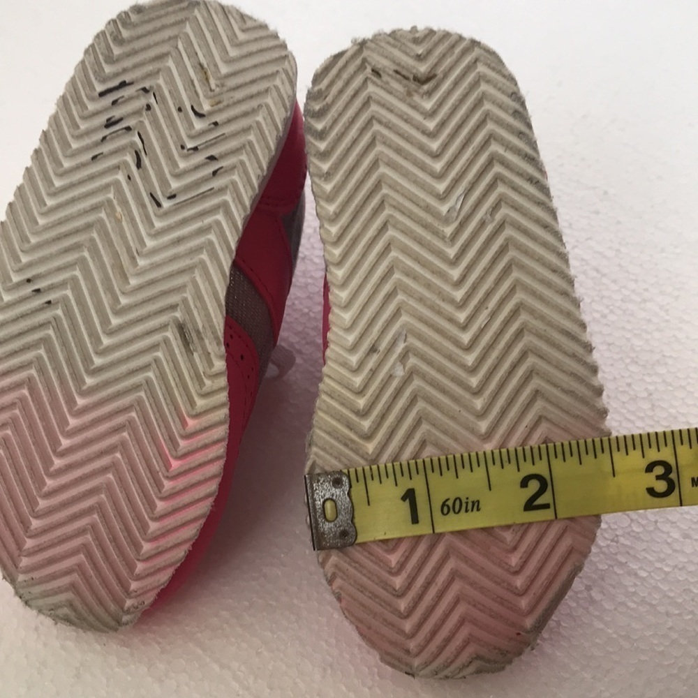 Tommy Hilfiger Pink & Silver Lace-Up Sneakers Toddler Girls Size 6 - Picture 7 of 9